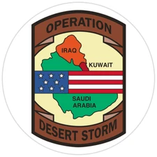 Operation Desert Storm with Flag Bumper Sticker Military Vinyl Soldier Decal 5"