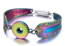 Snap Jewelry Rainbow Spoon Flower Magnetic Bracelet Fits 18-20mm Ginger Charms