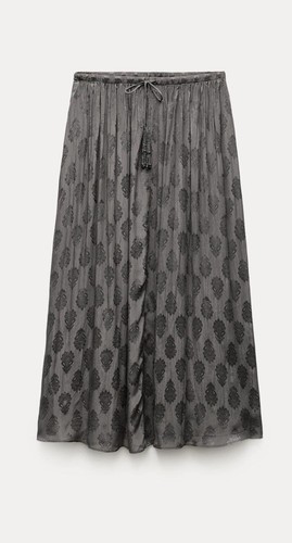 Zara Jacquard Midi Skirt Size M - Picture 2 of 6