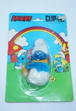 Vintage Peyo Smurf Clip-On Figure in Original Package