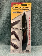 Folding Tactical Knife-Power Pro Grip-Serrated Stainless Blade  by IVY Classic