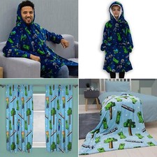 Minecraft Gamers Room - Curtains | Blankets | Hooded Ponchos