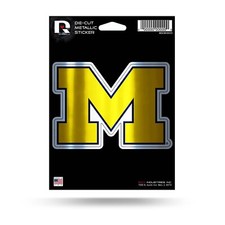 Michigan Wolverines Logo Metallic Die-Cut Decal 5x4 Inches Car Window 