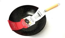 New Large Non Stick Wok Stir Fry Pan Woks 20/22/26/28/30cm Deep Large Wok Black