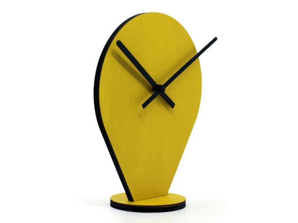 Reloj de escritorio y estante analógico silencioso de madera para sala de estar moderna - Diseño único Foto 2 de 4