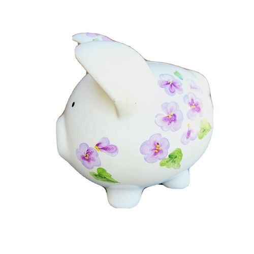 Child to Cherish Ombre Ceramic Piggy Bank, 8x7 Inches, Purple, Model 3707PP