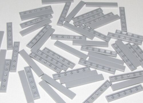 Lego Lot of 50 New Light Bluish Gray Tiles 1 x 6 Flat Smooth Pieces - Picture 1 of 1