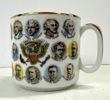VTG 1966 USA Presidents Face Coffee Tea Mug Chadwick Miller Importers Japan