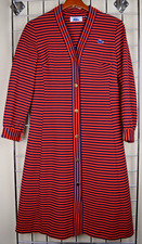 Lacoste Dress VTG Chemise Lacoste Size 14 M/L 70s Vibrant Orange Navy Stripes LS