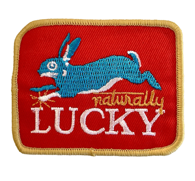 #ad Naturally Lucky Rabbit Bunny Retro 70s 80s Style Embroidered Sew Iron on Patch $5.95