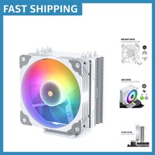 V5 White CPU Cooler - Efficient Cooling with RGB Sync and Low Noise Design