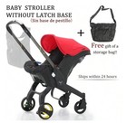 4-in-1 Baby Travel Stroller with Car Seat, Compact Pram for Newborns Color Red