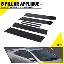 Black Pillar Posts For Honda Civic 2006-2011 6pc Set Door Trim Molding Cover