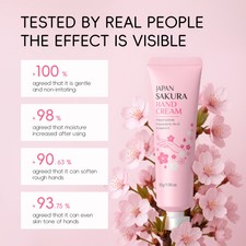 1PCS Sakura Scented Travel Size 30g Brighten Skin Tone Hand Cream Alcohol-Free