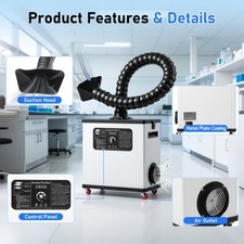 Laser Engraver Fume Extractor 210W 212 CFM Strong Suction Solder Smoke 10 Filter