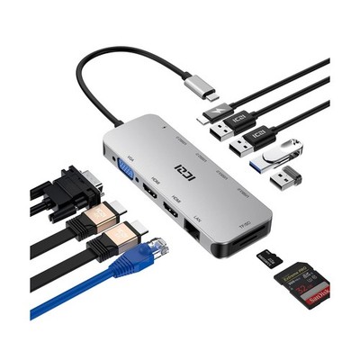 ICZI Docking Station, USB C Hub Multiport Adapter 11 in 1 with 2 HD... Fast Ship