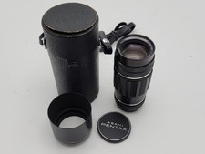 Asahi Pentax Tele-Takumar 200 mm F5.6 obiettivo preimpostato con cappuccio, tappi e custodia per M42