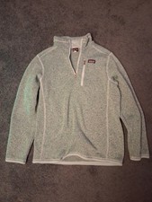 Preowned Patagonia Youth Kids XL 14 Sweater 1/4 Zip Pullover Blue Green Heather