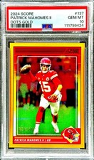 Patrick Mahomes RARE GOLD DOTS FOIL REFRACTOR /240 INVESTMENT PANINI ROY PSA 10