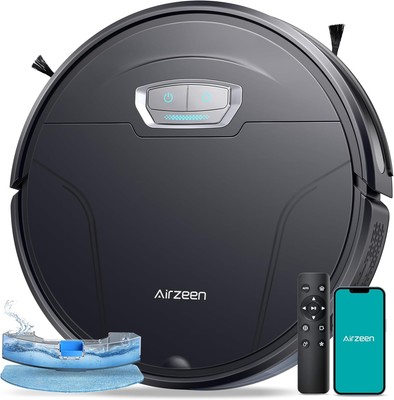 Robot Vacuum Cleaner with 4500Pa Strong Suction, 3 in 1 Black 