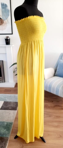 Ladies Yellow Summer Maxi Sun Dress Womens Size 10 - Picture 5 of 6
