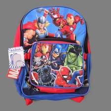 Marvel Avengers Large 16-Inch Matching Backpack and Lunch Bag Set.