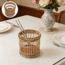 Large Kitchen Utensil Holder, Bamboo Woven Cooking Utensil Crock for