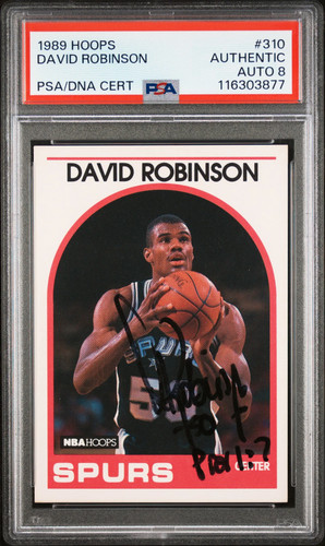 1989 Hoops David Robinson #310 PSA A Auto 8
