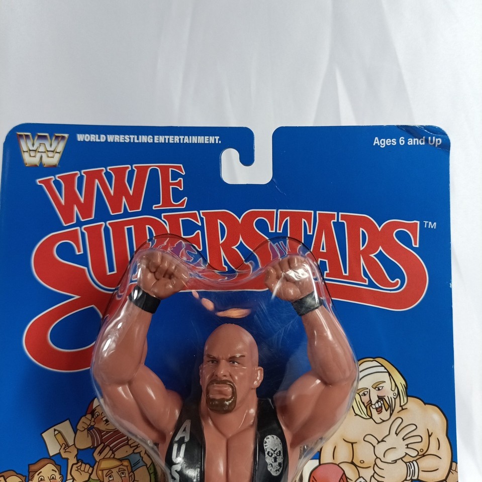 Strne Cold WWE LJN Superstars Stone Cold Steve Austin 8in Figure Blue Card Mattel ...