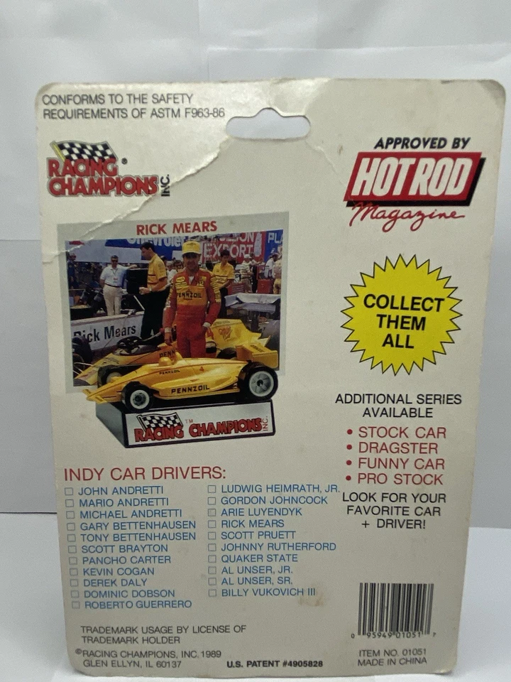 ГОНОЧНЫЕ ЧЕМПИОНЫ INDYCAR 1989 NO4 PENNZOIL ДЖОН АНДРЕТТИ MIP 1:64 - Изображение 3 из 3