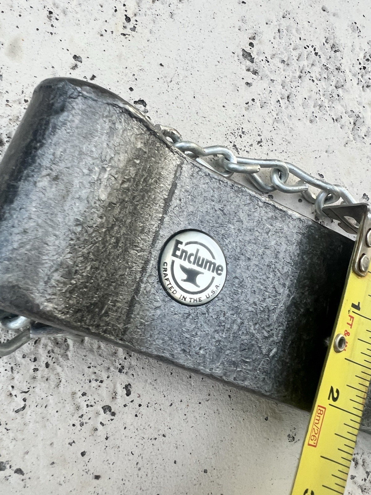 Enclume 36 Inch Rolled End Pot Rack Hammered Finish 6 Pot Hooks Made In USA