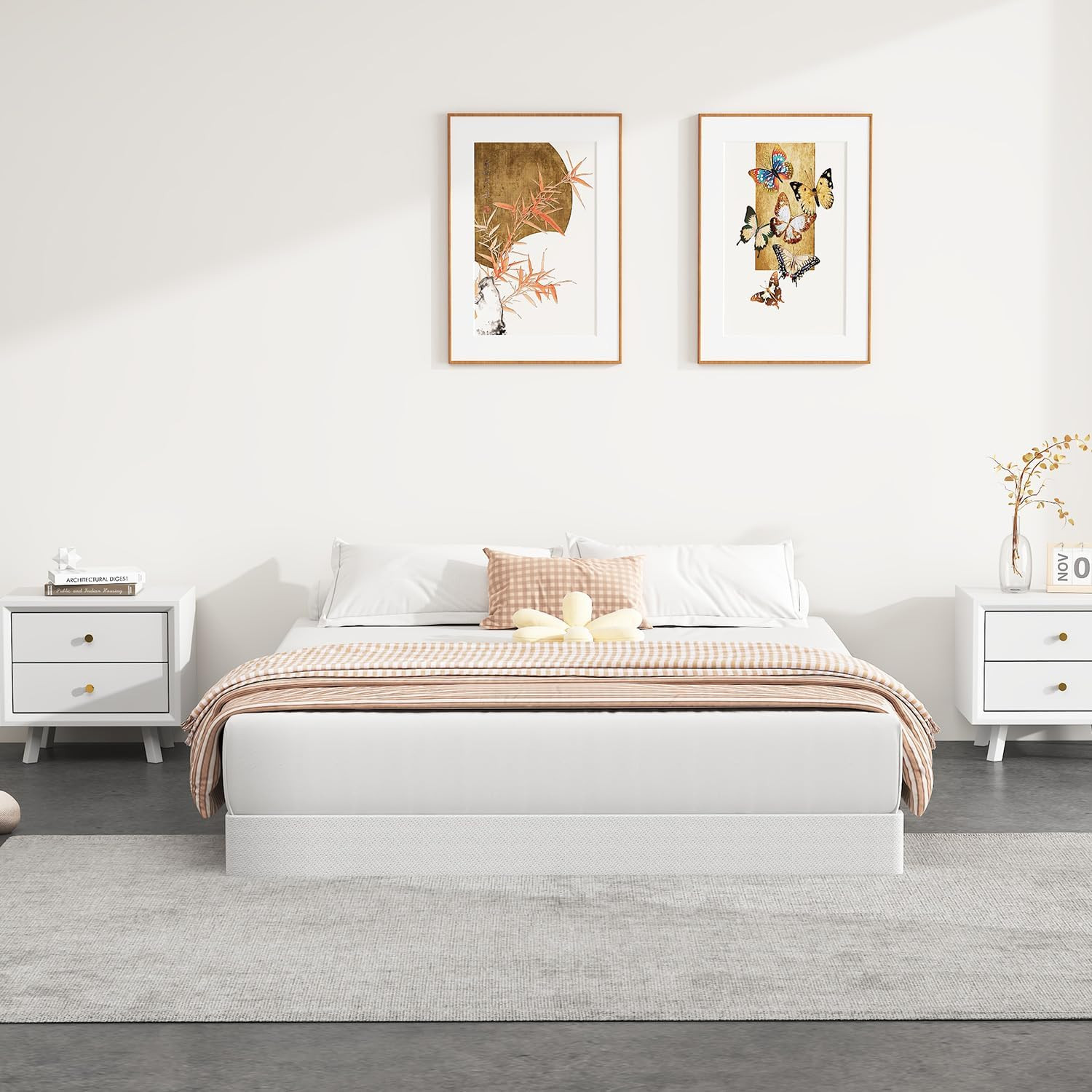 Box Spring for Queen Bed, 5 Inch Queen Box Spring Only, Strong Metal Frame Mattr