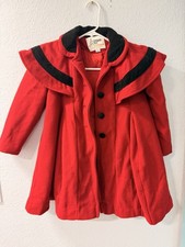 London Fog Heavy Woolen Red Girls Coat Lined Size 6 Made In The USA