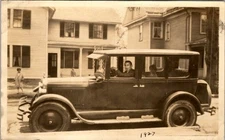 1927 Photograph Man & Sedan Auto Pride Residential Street Children Watching