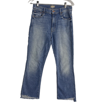 Mother Jeans The Insider Crop Step Fray Light Wash Sz 28 x 25 Shoot To Thrill