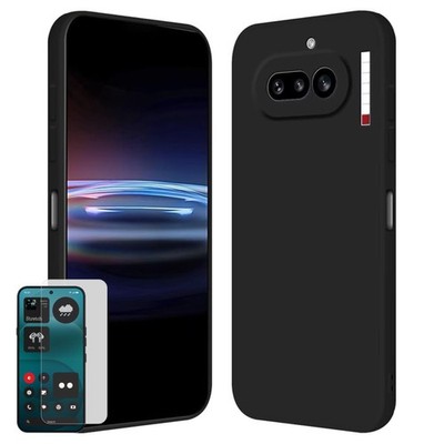 Handy Hülle + 9H Schutzglas für Nothing Phone 4a TPU Set Bundle Cover Schwarz