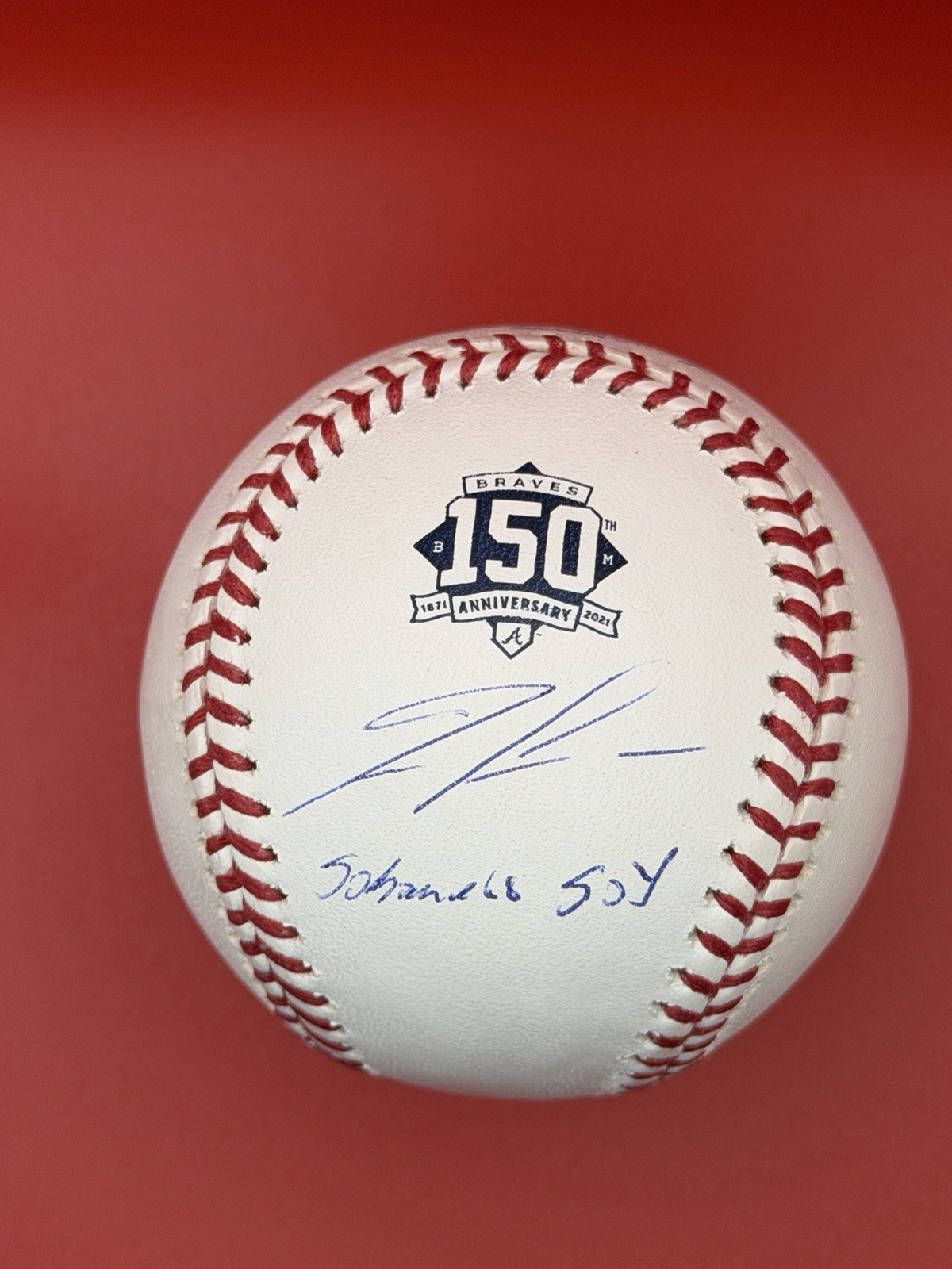 Ronald Acuna Jr. Atlanta Braves Sabanero Soy Auto Braves 150th Anniversary Baseball- JSA 