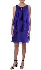 Lauren Ralph Lauren LRL Womens Purple Ruffled Georgette Dress Sleeveless size 10