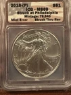 2015-P American Silver Eagle $1 ICG MS69 Struck Thru Mint Error 1oz Silver