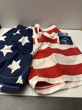  NEW Kanu Surf Boy's Patriot Swim Trunks, American Flag Small/DWK183