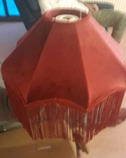 M & S LAMP OR LIGHT SHADE DEEP RED VELVET  16 ins diameter NEW BOXED RSP £39.50