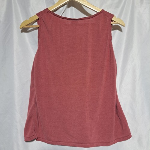 EILEEN FISHER Womens Tank Large Silk Stretch Jersey Scoop Neck Sleeveless Red - Picture 2 of 4