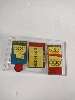 3 Coca-Cola Olympia Pin Anstecker 4 x 2,5 cm