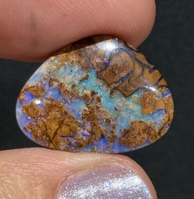 11.4ct 21x16x4.7mm Colorful Australian Koroit Boulder Opal Cabochon Gem