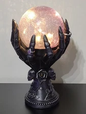 Gothic Skeletal Crystal Ball Decor Light Up Crystal Ball Decor Purple Black