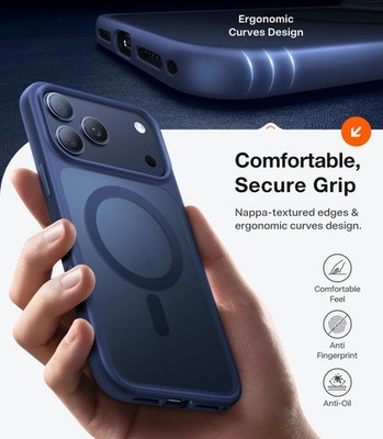 TORRAS iPhone 17 Pro Case MagSafe Slim Translucent Deep Blue
