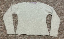 Autumn Cashmere 100 Cashmere Sweater Beige V-Neck Youth Girls Large