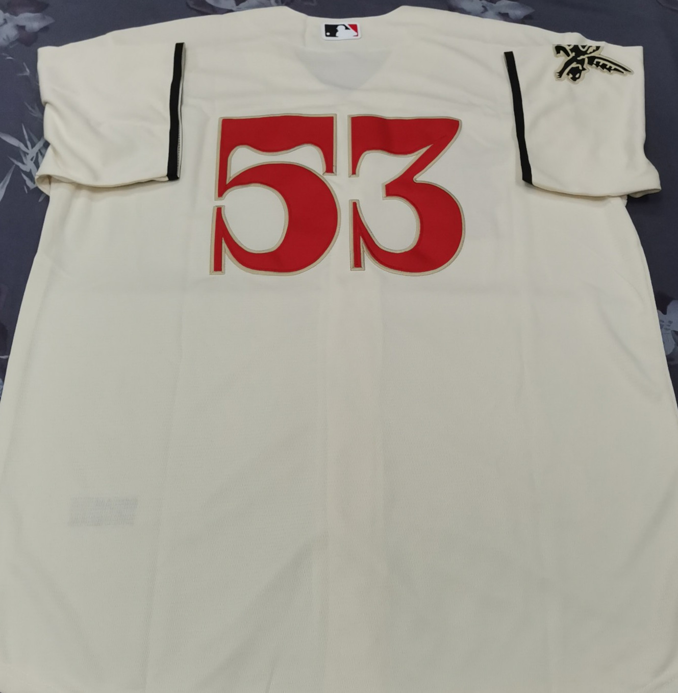 Adolis García #53 Rangers City Cream Cool Base Sewn Stitched Jersey.