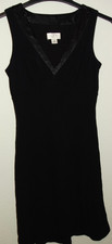 Ann Taylor Loft Dress Womens 2P Petite Black Sleeveless V Neck Formal Occasio