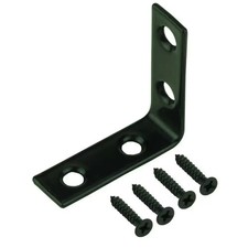 60 count 1-1/2 In. Black Corner Brace with Screws - 5x 12-packs angle bracket